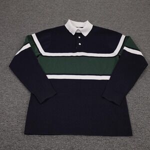 Norse Projects Ruben Knitted Polo Shirt Mens Small Blue Stripe Long Sleeve